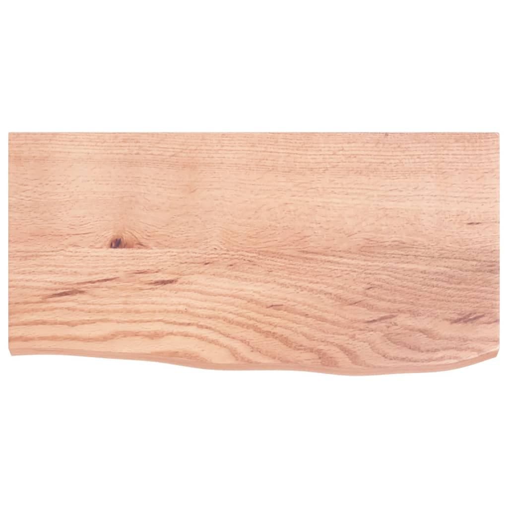 Wandschap 60x30x2 cm behandeld massief eikenhout lichtbruin — afbeelding 4