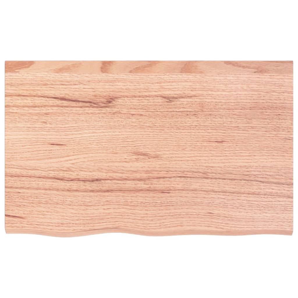 Wandschap 80x50x(2-6) cm behandeld massief eikenhout lichtbruin — afbeelding 5