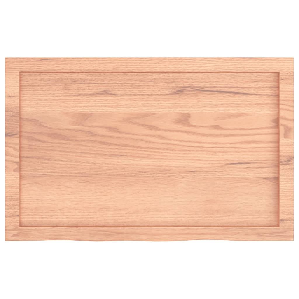 Wandschap 80x50x(2-6) cm behandeld massief eikenhout lichtbruin — afbeelding 4