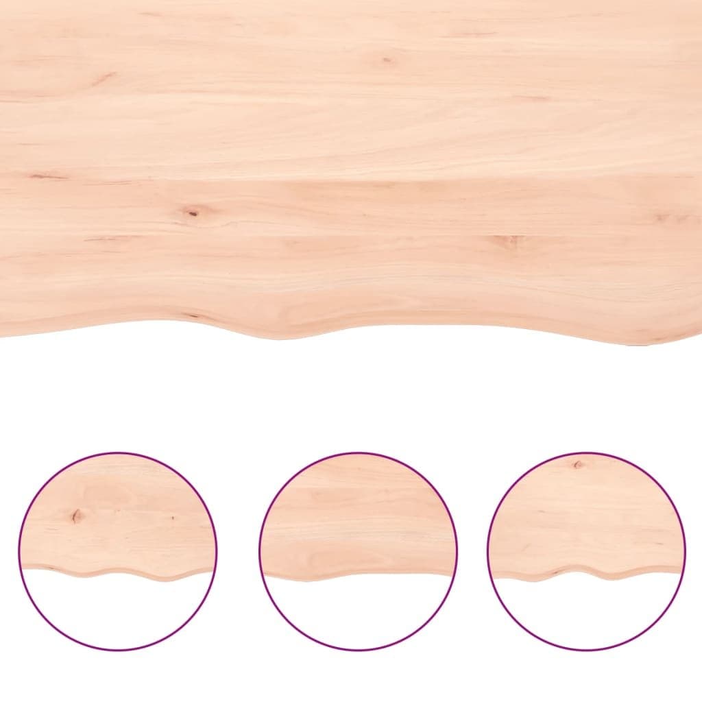 Tafelblad 60x40x(2-4) cm onbehandeld massief eikenhout — afbeelding 5
