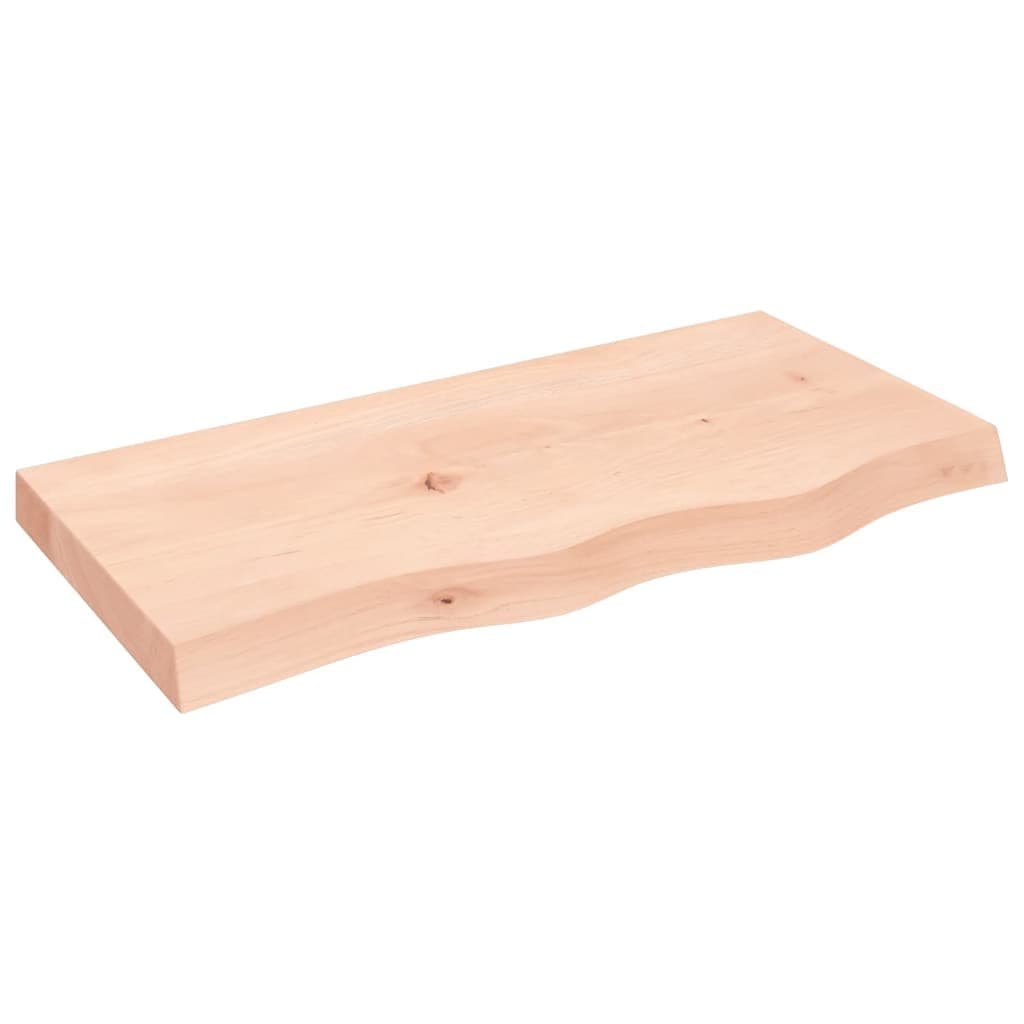 Tafelblad 80x40x(2-6) cm onbehandeld massief eikenhout — afbeelding 2
