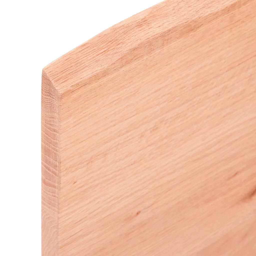 Tafelblad 100x40x2 cm behandeld massief eikenhout lichtbruin — afbeelding 5
