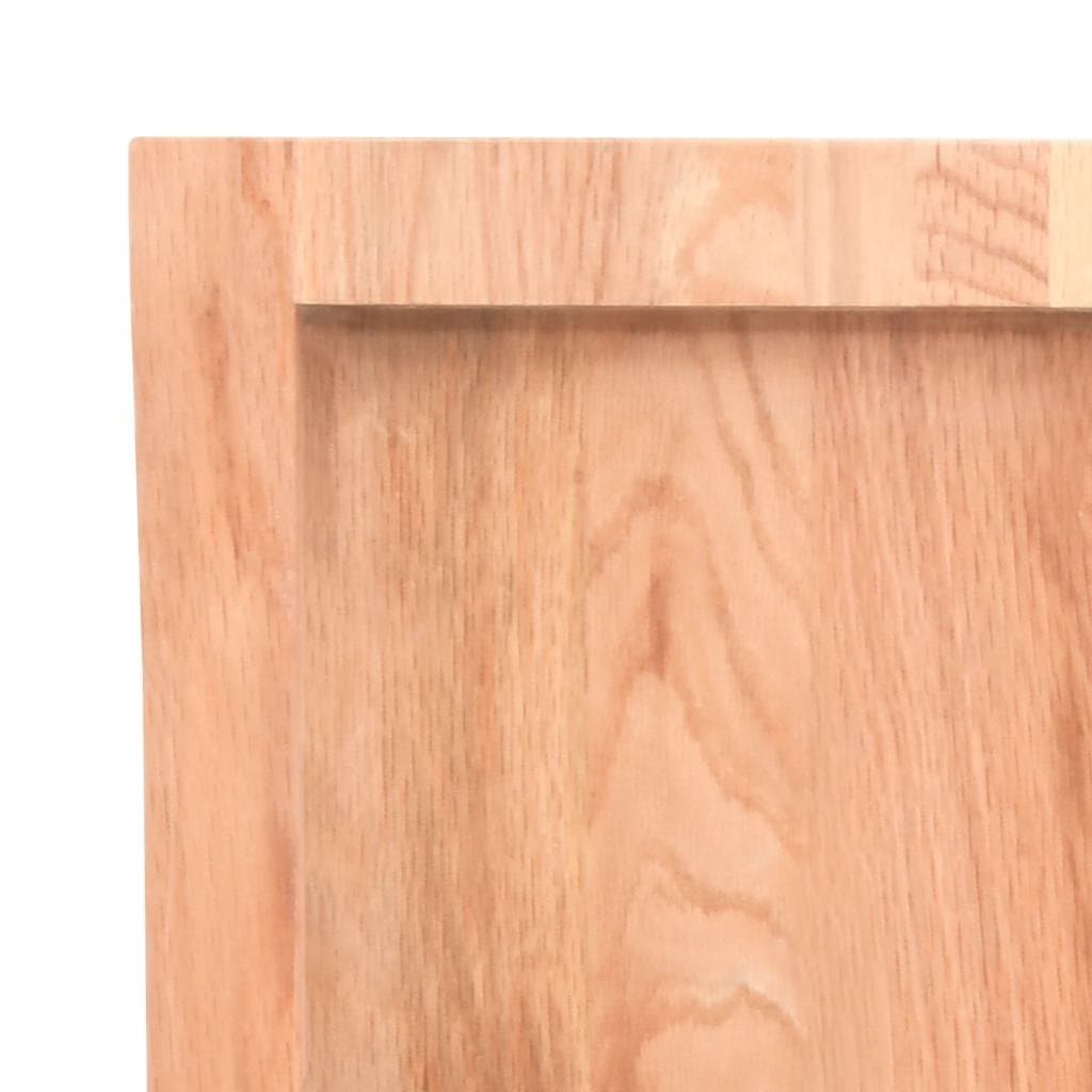 Tafelblad 140x60x(2-6)cm behandeld massief eikenhout lichtbruin — afbeelding 6