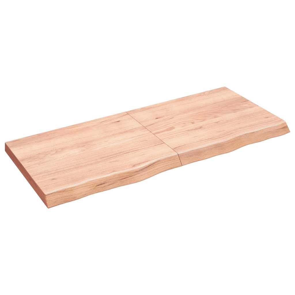 Tafelblad 140x60x(2-6)cm behandeld massief eikenhout lichtbruin