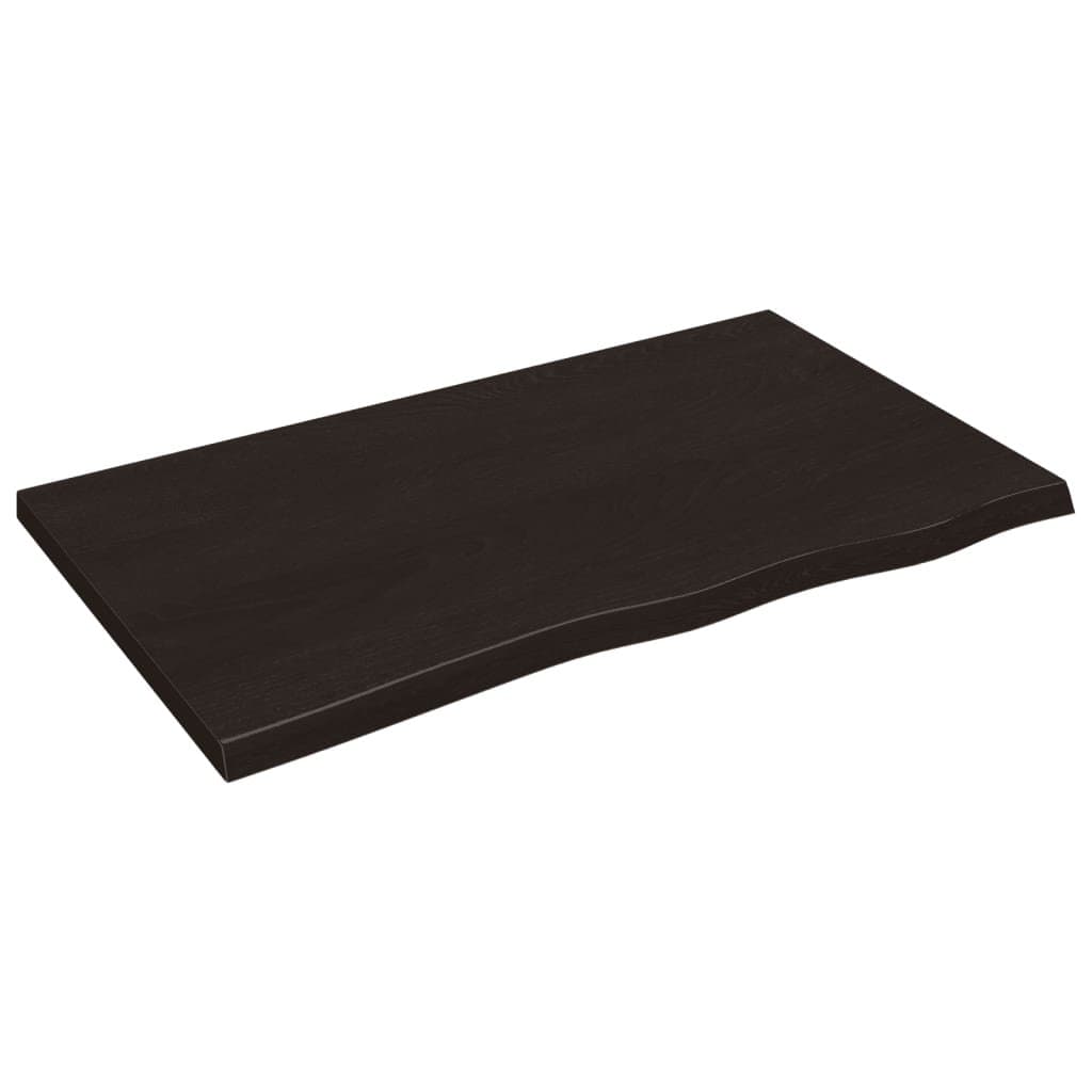 Tafelblad 100x60x(2-4)cm behandeld eikenhout donkerbruin — afbeelding 2