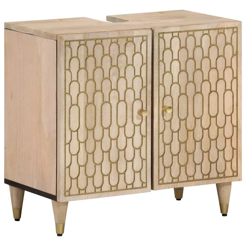 Wastafelkast 62x33x58 cm massief mangohout — afbeelding 2