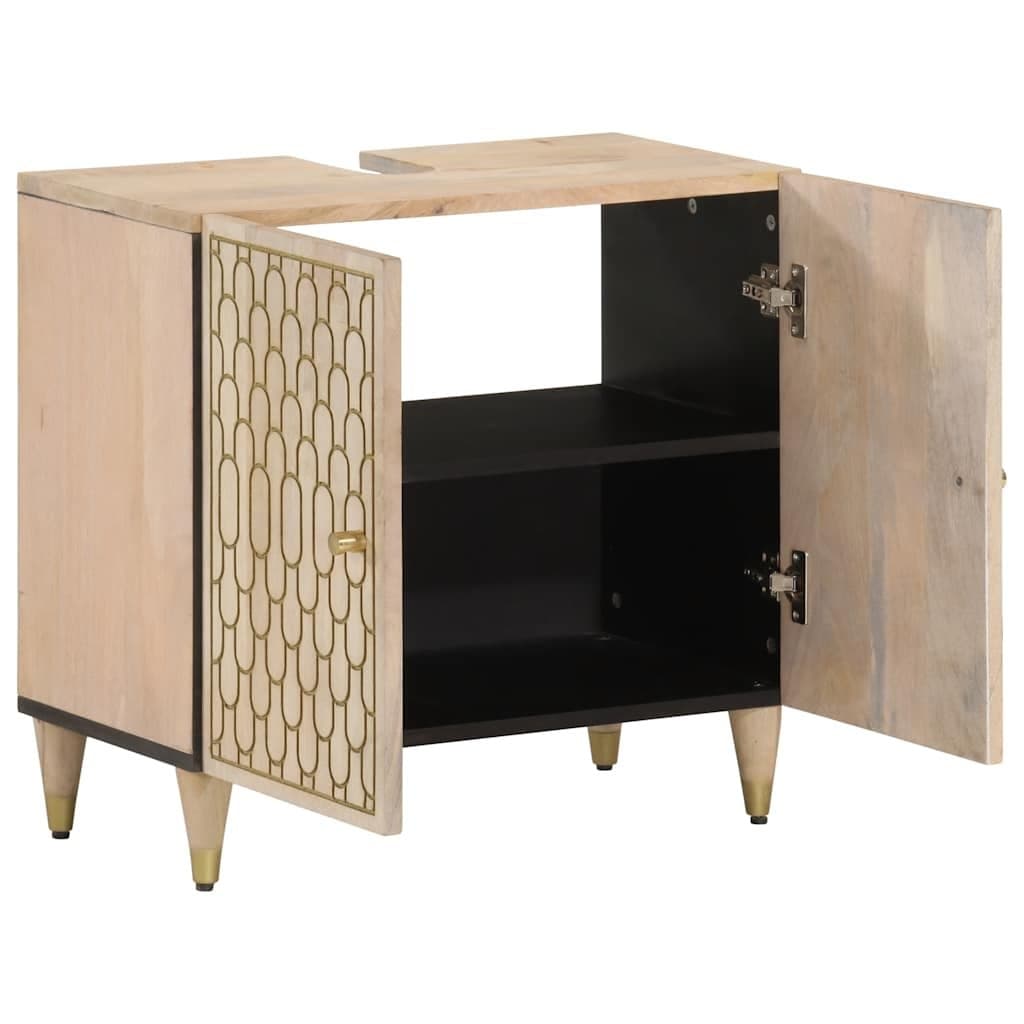 Wastafelkast 62x33x58 cm massief mangohout — afbeelding 4
