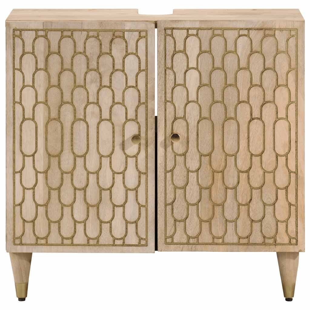 Wastafelkast 62x33x58 cm massief mangohout — afbeelding 5