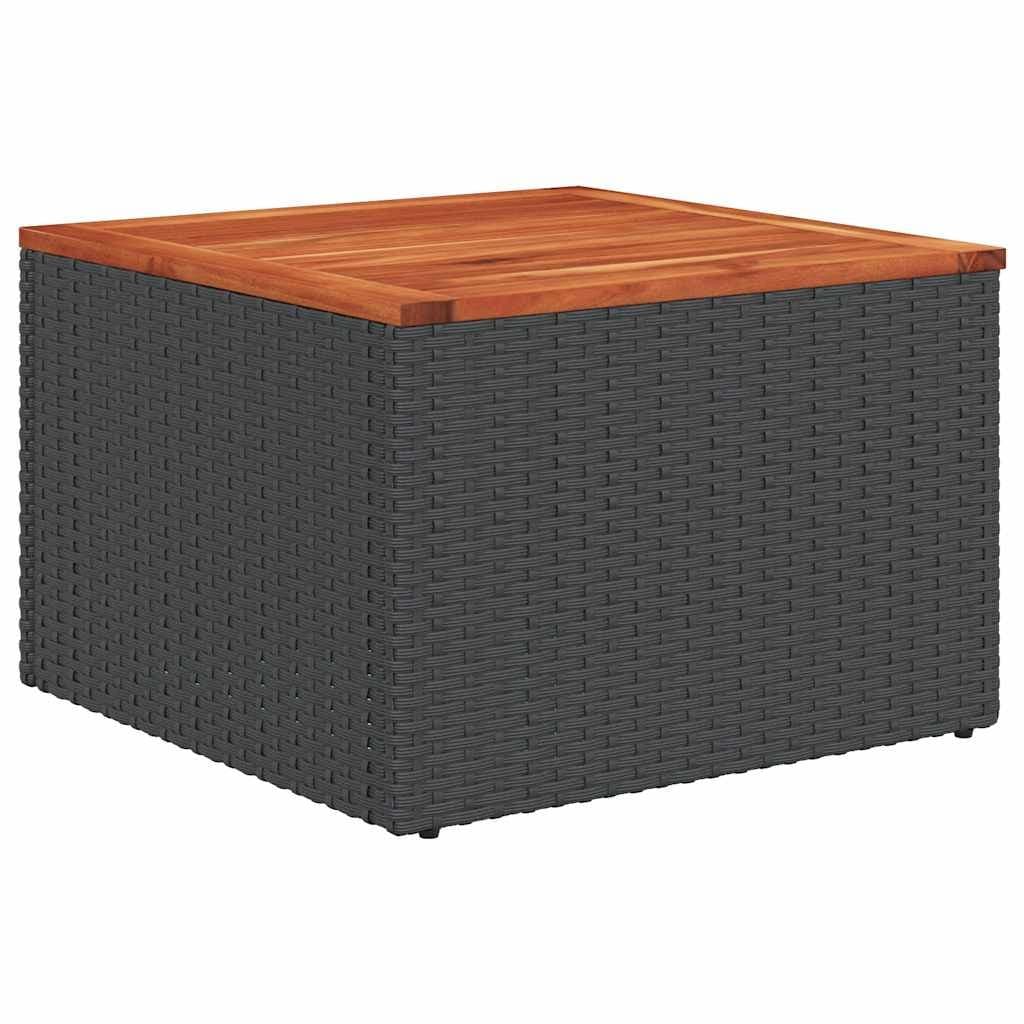11-delige tuinbankset met kussens, zwart polyrotan — afbeelding 3