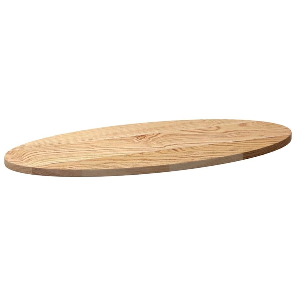 Tafelblad 80x40x2 cm ovaal massief eikenhout — afbeelding 4