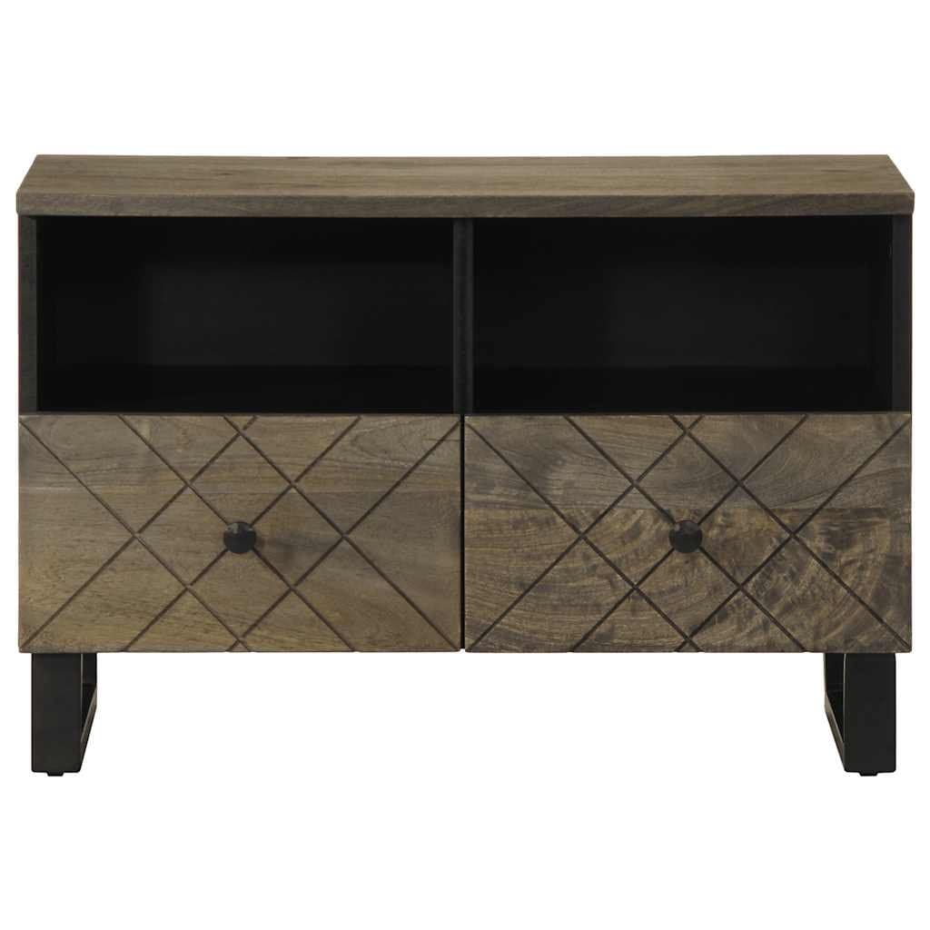 Tv-meubel 70x33x46 cm massief mangohout zwart — afbeelding 3