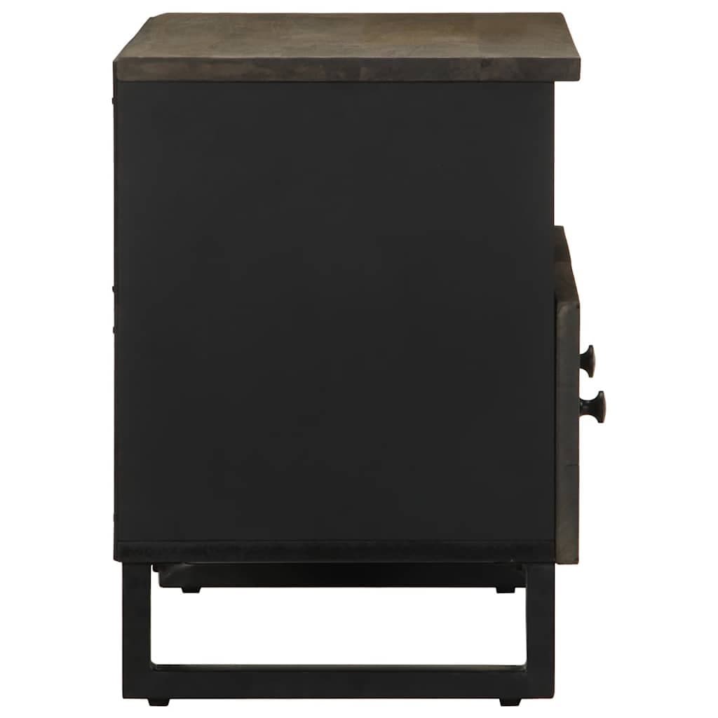 Tv-meubel 70x33x46 cm massief mangohout zwart — afbeelding 4