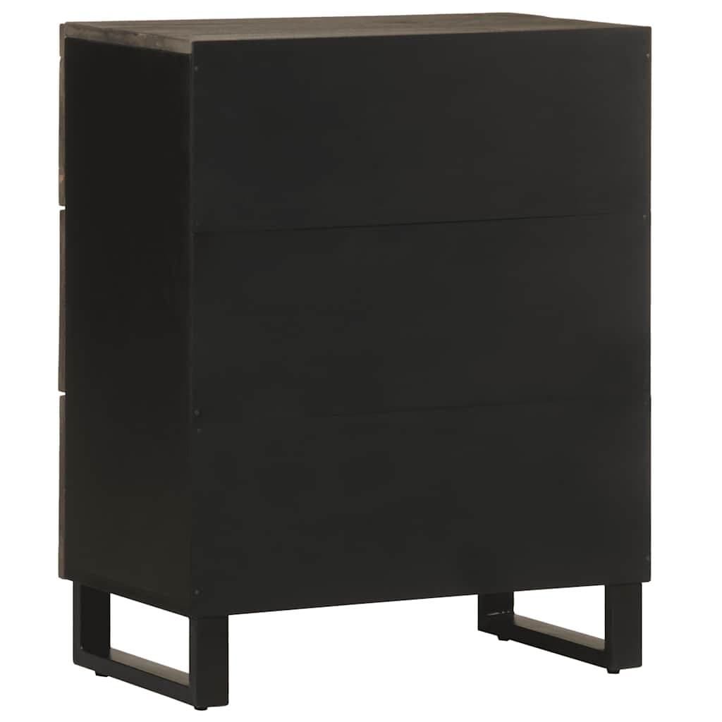 Dressoir 60x33x75 cm massief mangohout zwart — afbeelding 5