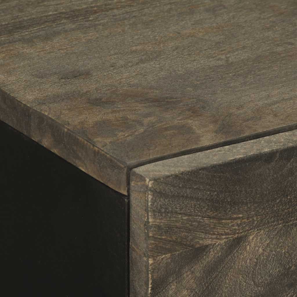 Dressoir 60x33x75 cm massief mangohout zwart — afbeelding 6
