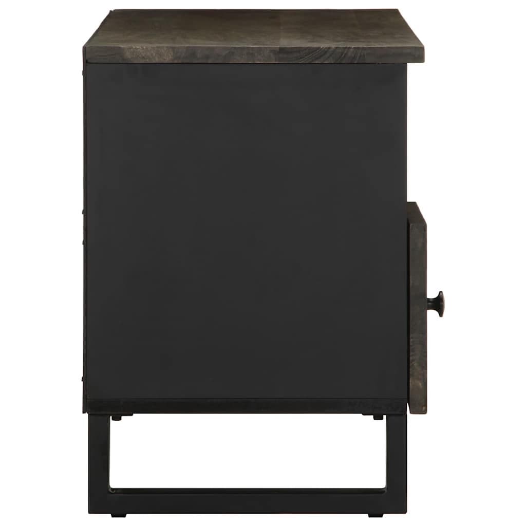 Tv-meubel 100x33x46 cm massief mangohout zwart — afbeelding 4