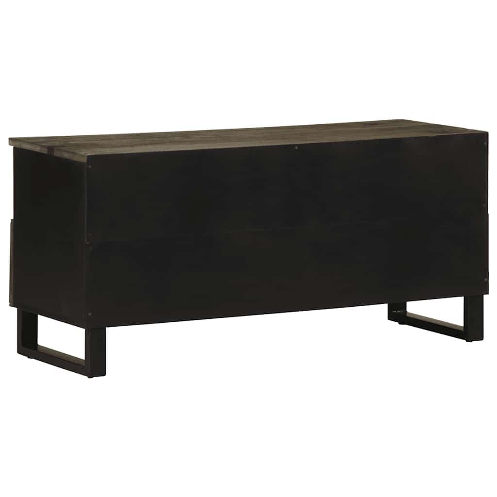 Tv-meubel 100x33x46 cm massief mangohout zwart — afbeelding 5