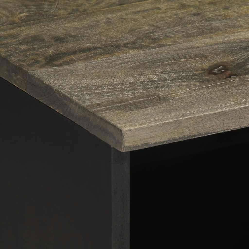 Tv-meubel 100x33x46 cm massief mangohout zwart — afbeelding 6