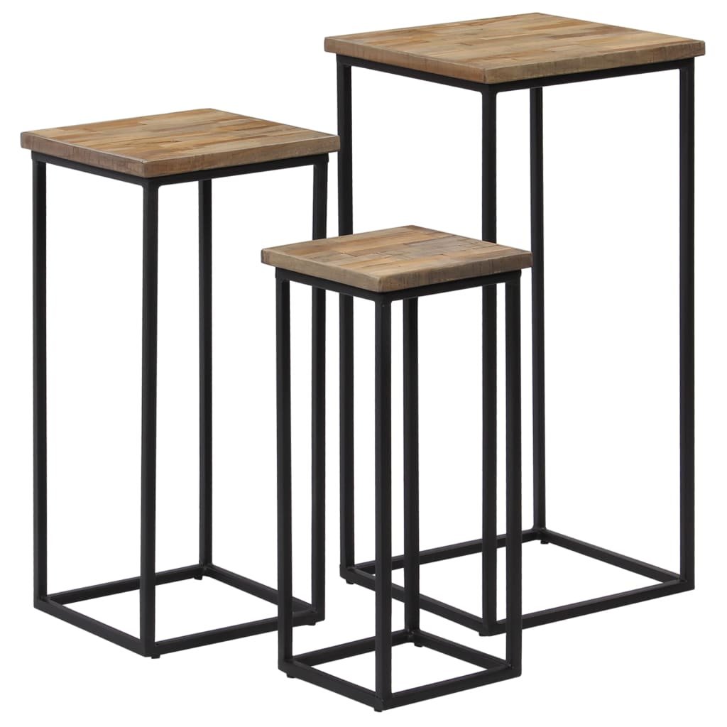 8718475602316_a_en_hd_1 Plantentafelset gerecycled teakhout 3-delig - Image 1