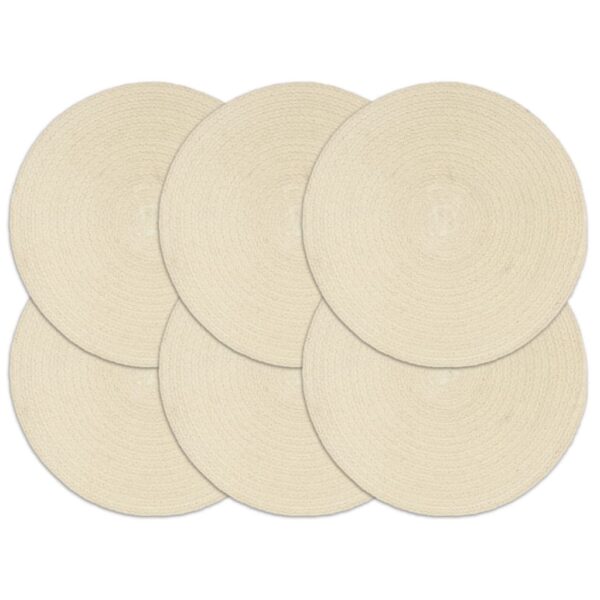 Provira Placemats 6 st rond 38 cm katoen natuurlijk