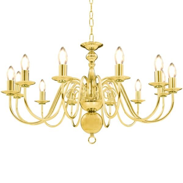 Provira Kroonluchter 12xE14 goudkleurig