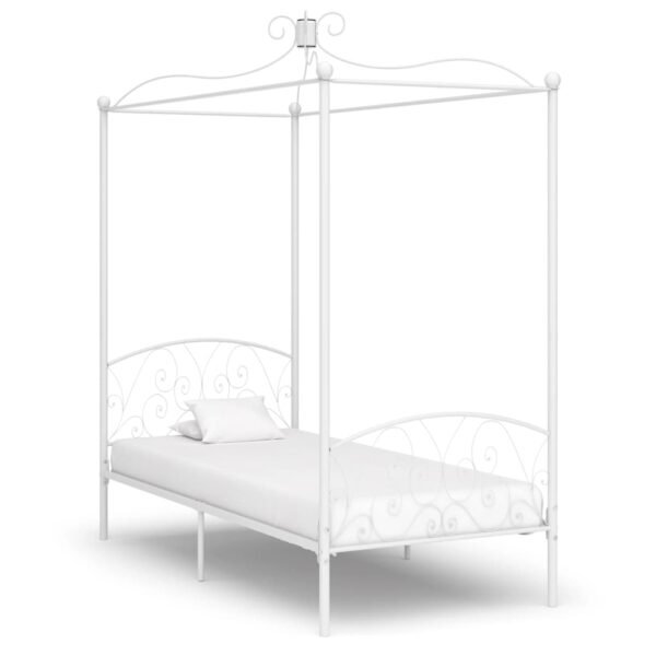 Provira Hemelbedframe metaal wit 100x200 cm