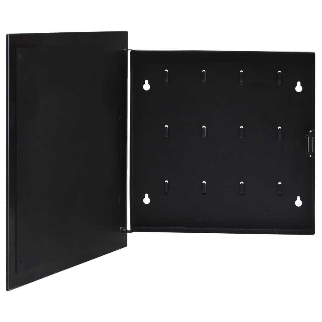 8720286057056_a_en_hd_1 Sleutelkast met magneetbord 35x35x4 cm zwart - Afbeelding 1