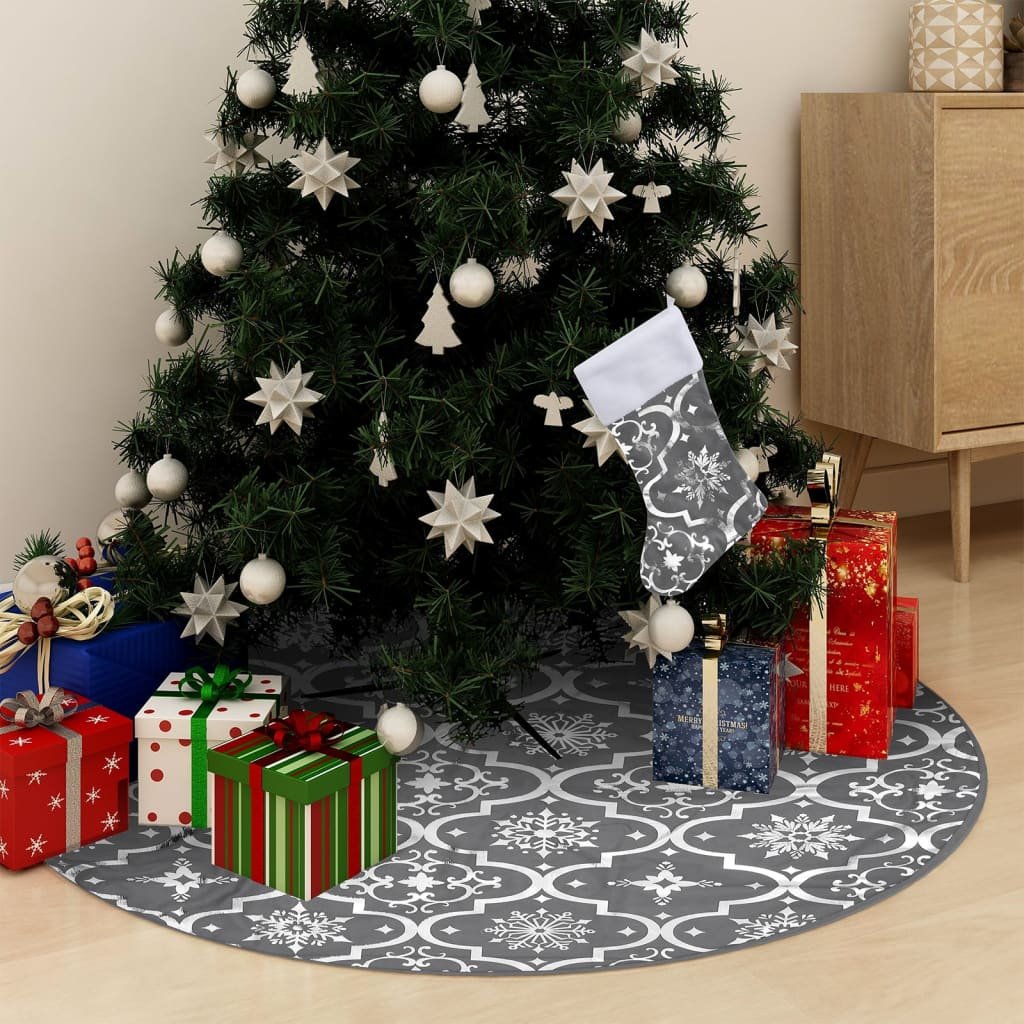 8720286445914_m_en_hd_1 Kerstboomrok luxe met sok 122 cm stof grijs - Image 1