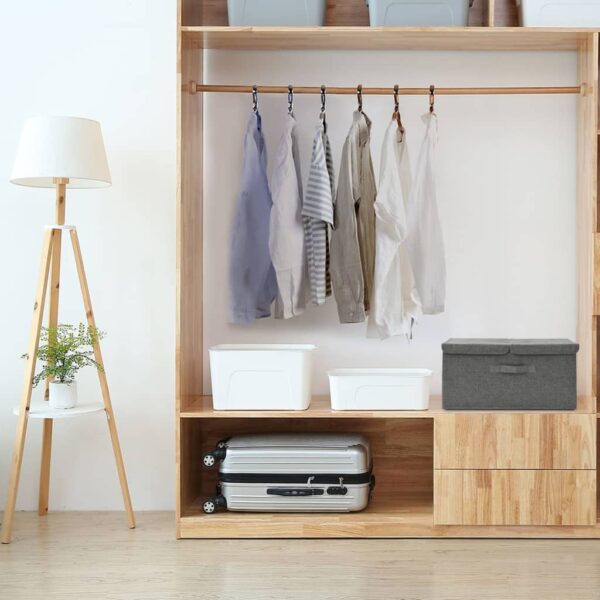 Provira Opbergbox 50x30x25 cm stof antracietkleurig