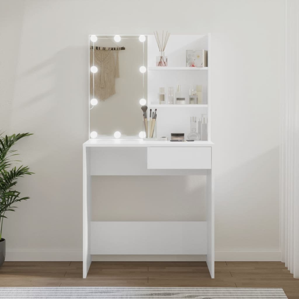 8720286643983_m_en_hd_1 Kaptafel met LED-verlichting 74,5x40x141 cm wit - Image 1