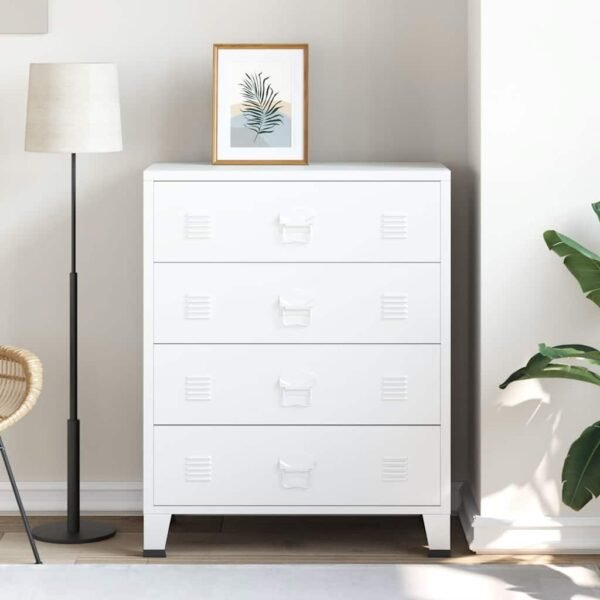 Provira Ladekast industrieel 78x40x93 cm metaal wit