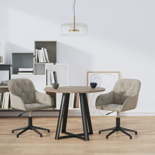 Provira Eetkamerstoelen draaibaar 2 st fluweel lichtgrijs