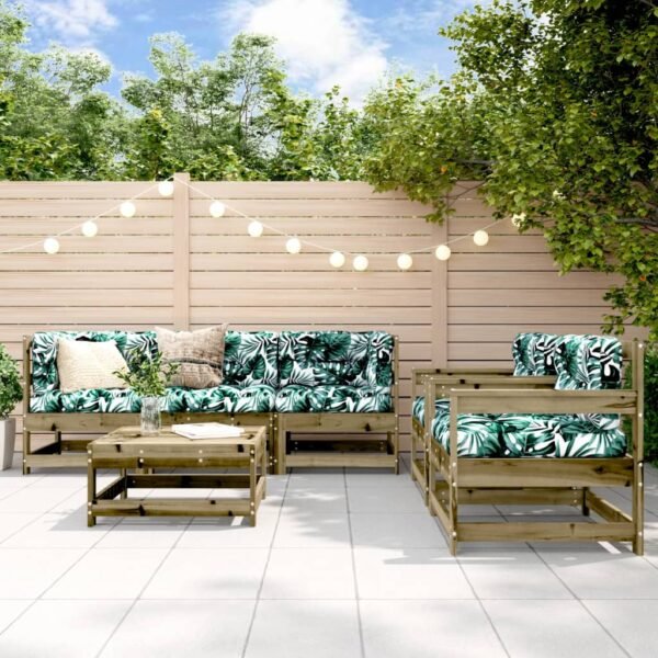 Provira 6-delige Loungeset met kussens geïmpregneerd grenenhout