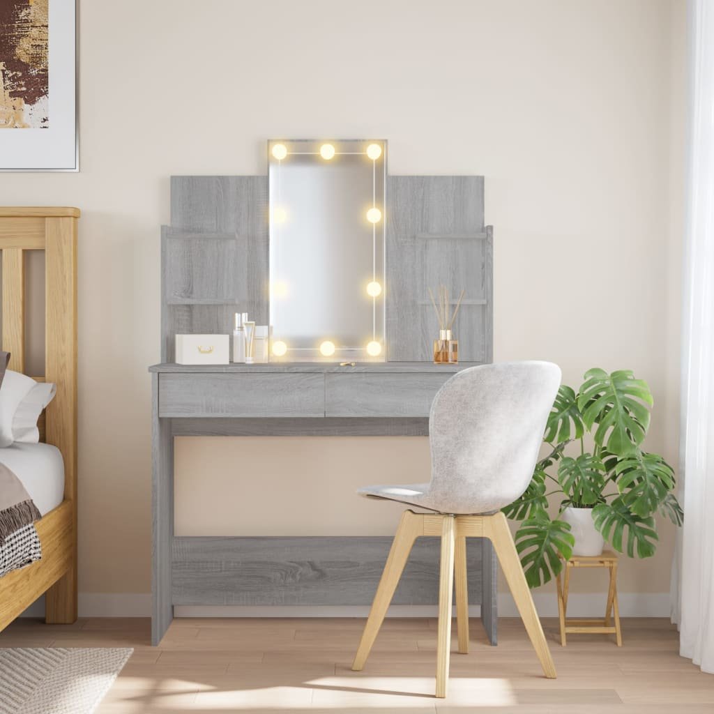 8721012045217_m_en_hd_1 Kaptafel met LED-verlichting 96x40x142 cm grijs sonoma - Image 1