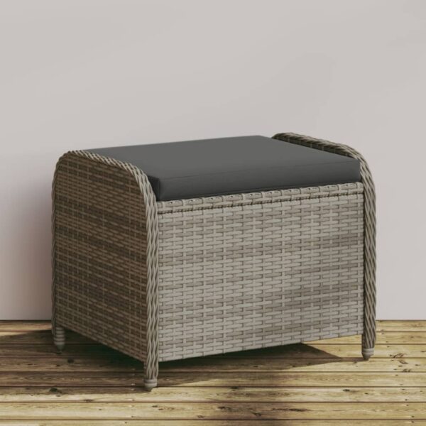 Provira Tuinkruk met kussen 58x46x46 cm poly rattan grijs