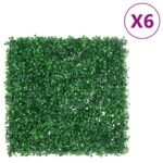 Hek met kunstheester 6 st 50x50 cm groen