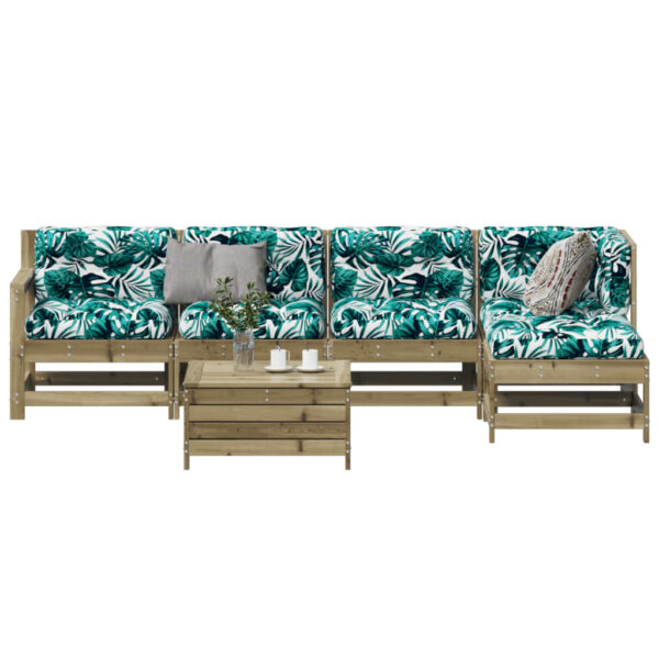 Provira 6-delige Loungeset met kussens geïmpregneerd grenenhout