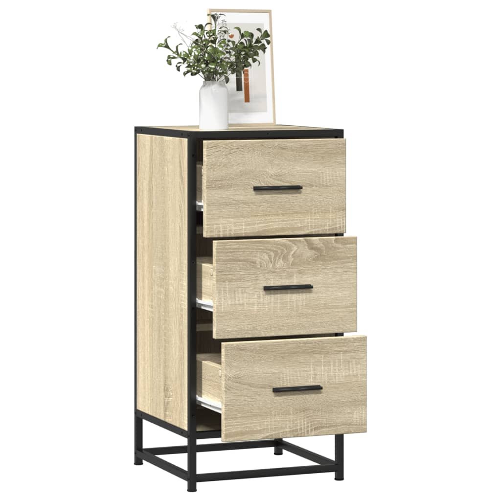 8721102840043_m_en_hd_1 Dressoir 35,5x35x76 cm bewerkt hout en metaal sonoma eikenkleur - Image 1