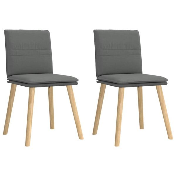 Provira Eetkamerstoelen 2 st stof donkergrijs