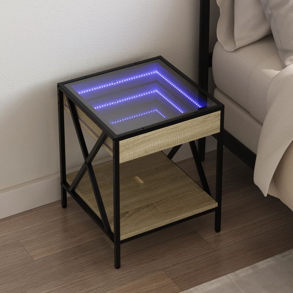 8721102691379_m_en_hd_1 Nachtkastje met Infinity LED 40x40x49 cm sonoma eikenkleurig - Afbeelding 1